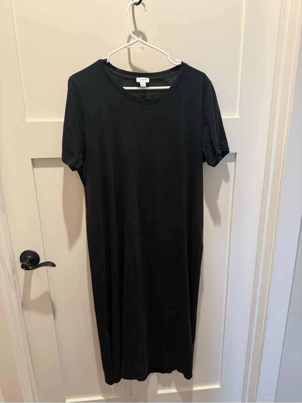 J. Crew Black Short-Sleeve Maxi T-Shirt Dress